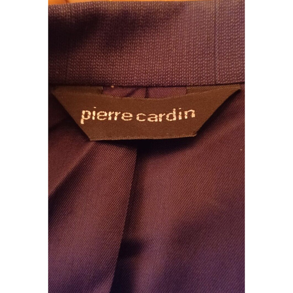 VTG PIERRE CARDIN MENS SUIT XL Pleated Trousers and 2 Button Coat Dark Gray Grid - Picture 3 of 11